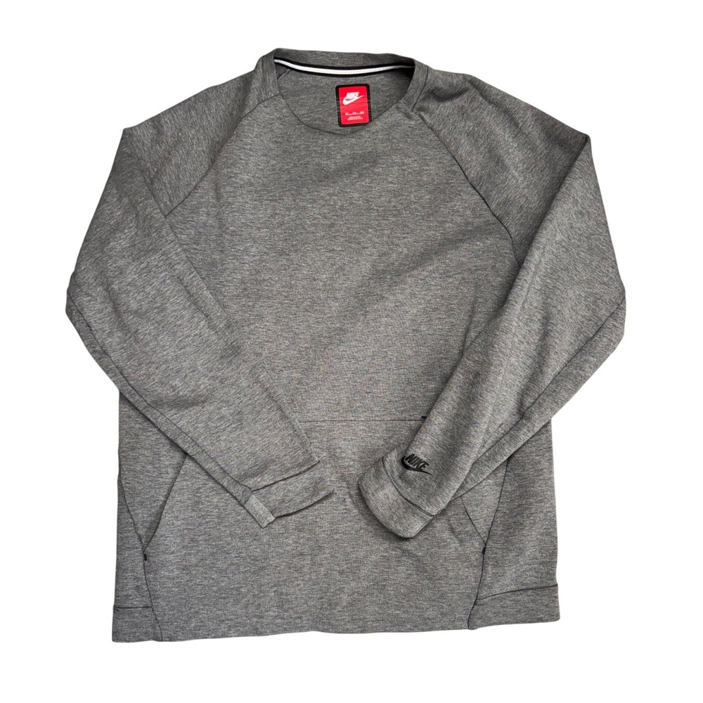 Nike Tech Fleece Crewneck Sweatshirt Dark Grey Heather 805140-091 Mens XXL